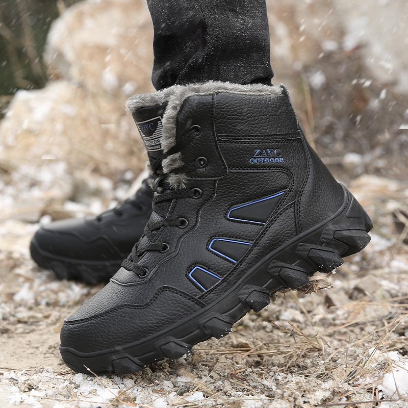 TUINANLE Men's High Quality Winter Snow Boots - Non-Slip Warm Thick Cotton Shoes for Outdoor Hiking Mountain