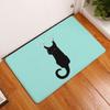 Minimalist Black Cat Silhouette Non-slip Indoor Welcome Mat for Living Room Bedroom Modern Cute Pet Floor Rug