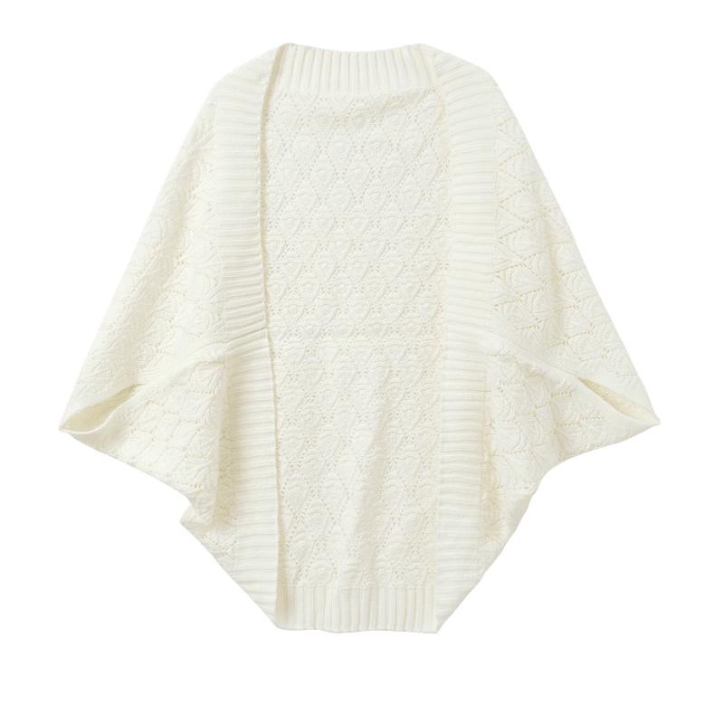 Women s Retro Hollow Knit Shawl One Size