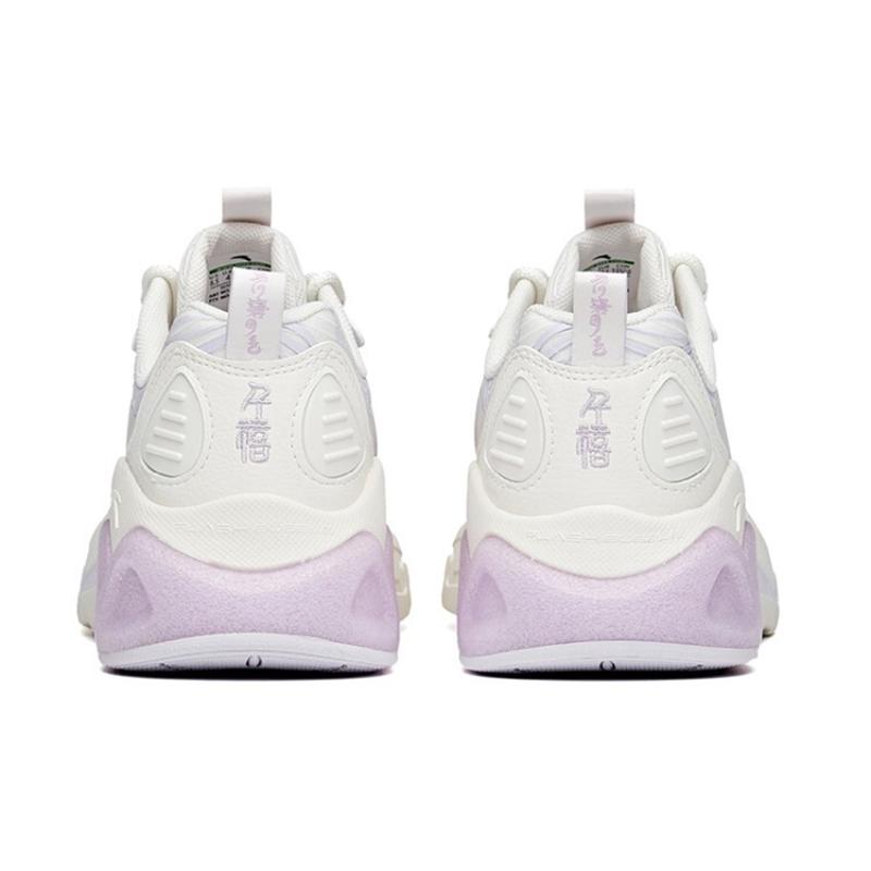 Anta Millennium 2.0 Anti-Slip Wear-Resistant Low-Top Chunky Sneakers Women's White Purple Sneakers 122128896-4