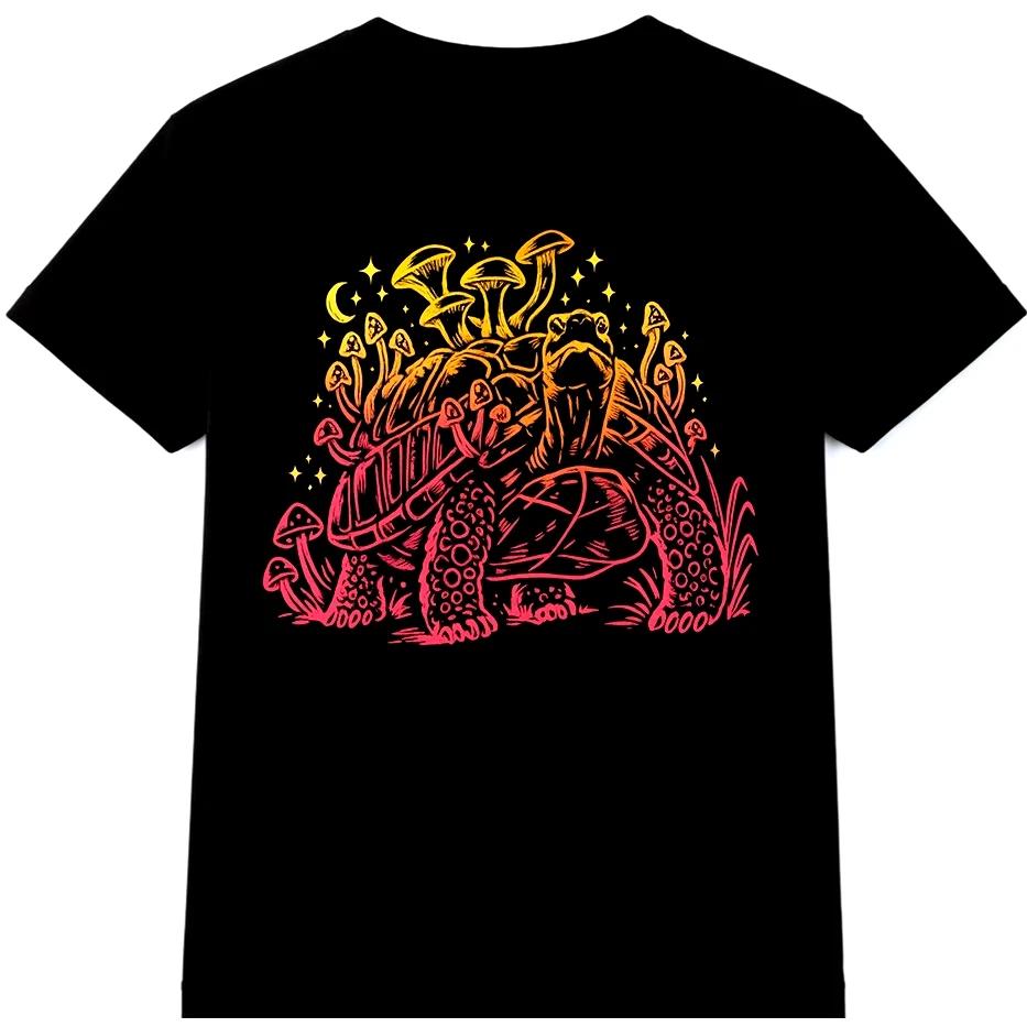 Turtle Mushroom T Shirt Fantasy Animal Cute Graphic Tee L