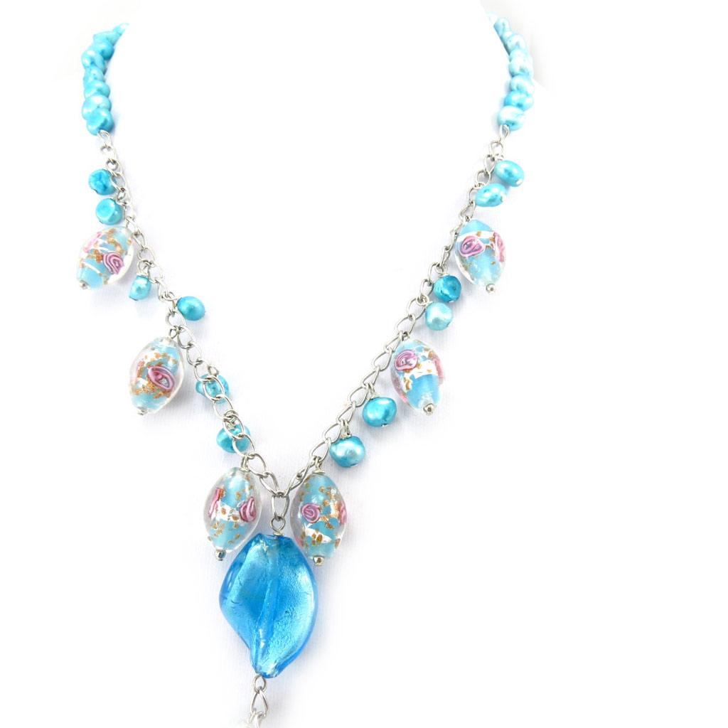 Les Trésors De Lily [K3247] - Turquoise 'Mineralia' Necklace (love)