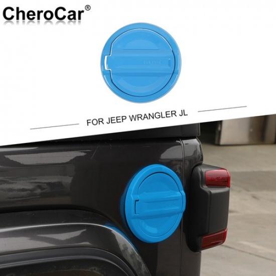 Side Door Fuel Filler Cover Gas Tank Cap Trim for Jeep Wrangler JL 4Xe Baby Blue