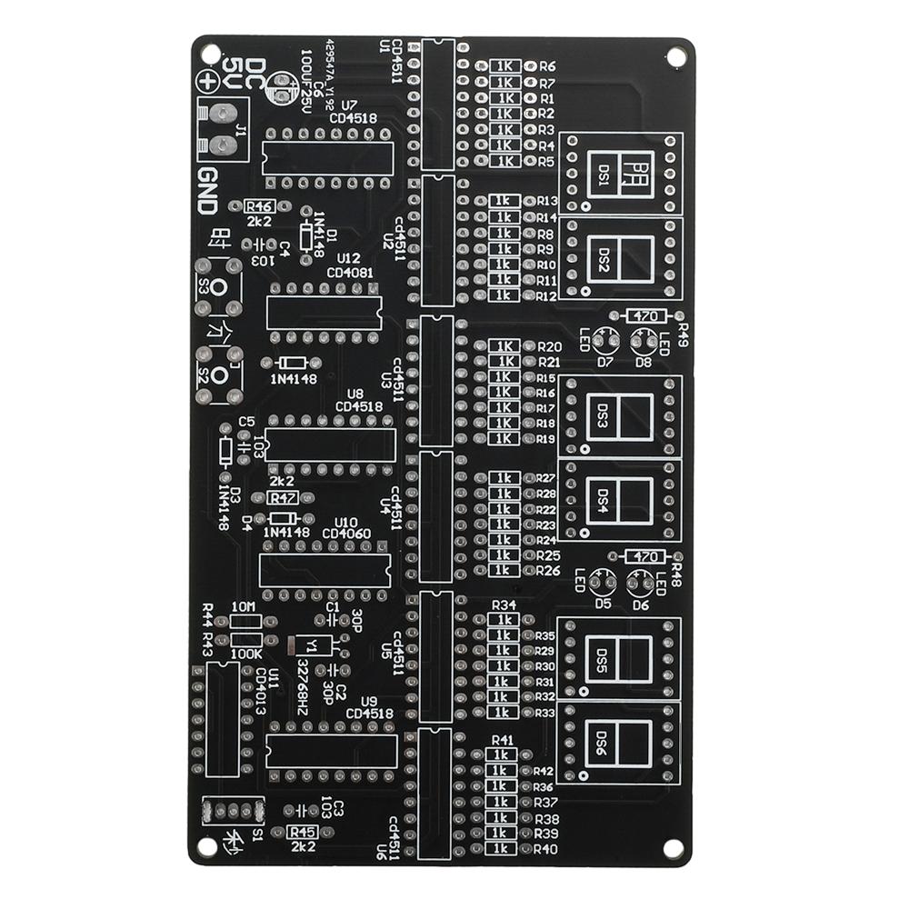 DC 4.5V-5.5V 6-bit digital circuit clock kit, electronic clock teaching and practical training, welding and DIY parts production