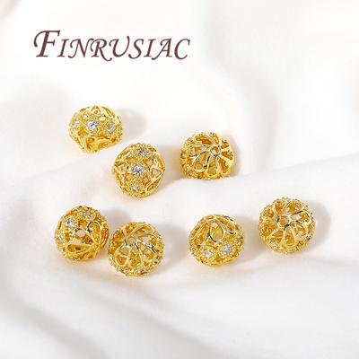 10mm 18K Gold Plated Round Spacer Beads For Jewelry,Separators For Beads,DIY Bracelets Necklaces Jewelry Making Accessories
