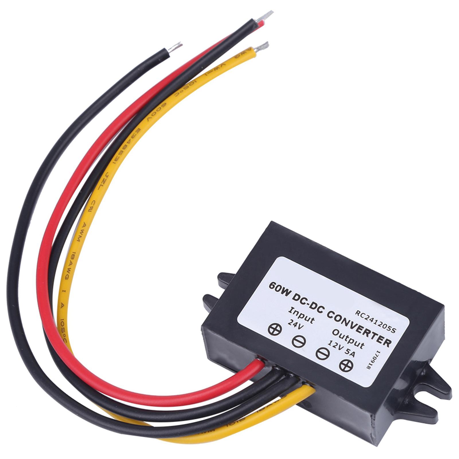 

Перетворювач напруги DC24V на 12V 5A 60W Знижувальний модуль Стабілізатор напруги Водонепроникний IP68