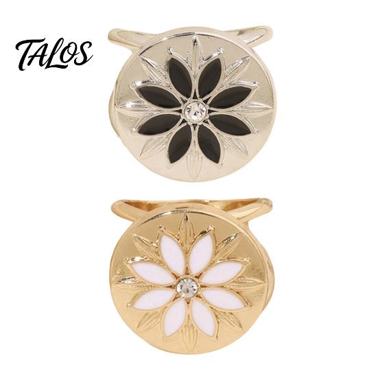 Fashion Scarf Jewelry Retro Flower Ring, Elegant Rhinestone Clip, Accessory Decorative Holder Slide for Women Neckerchiefs Shirts Shawls Clip