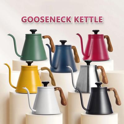 1,2L Schwanenhalskessel Kaffeekessel zum Aufgießen mit Thermometer Teekocher mit Hitzeschutzgriff mit Ausgießer für Drip Coffee