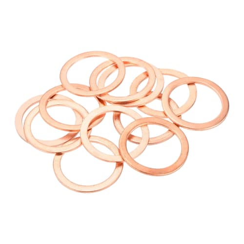 uxcell 12pcs Copper Washers, 28 x 36 x 1.5mm, Copper Rings, Sealing Gaskets, Heat and Oil Resistant, for Hydraulic Fittings, Sump Plugs