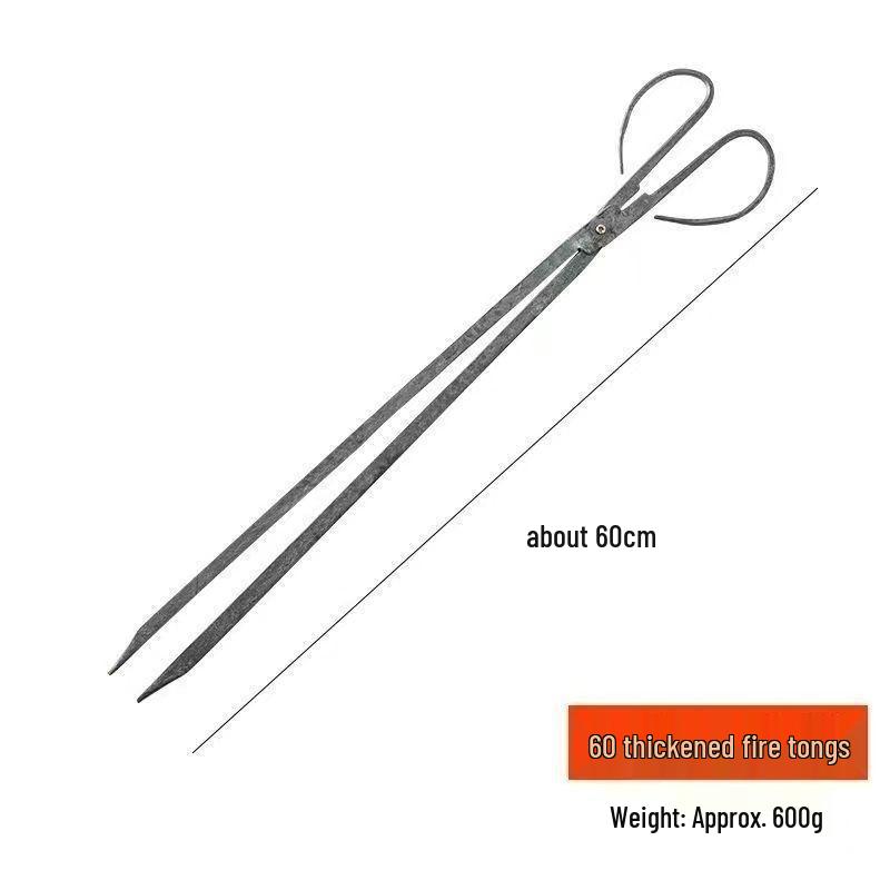 Handmade Long Steel Fire Tongs: Thick, Old-Fashioned Design for Sanitation & Cleaning