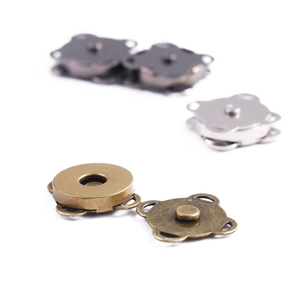 Silvery Bronze Plum Shape Craft Clasp Closures Metal DIY Accessories Snaps Adsorption Buckle Buttons