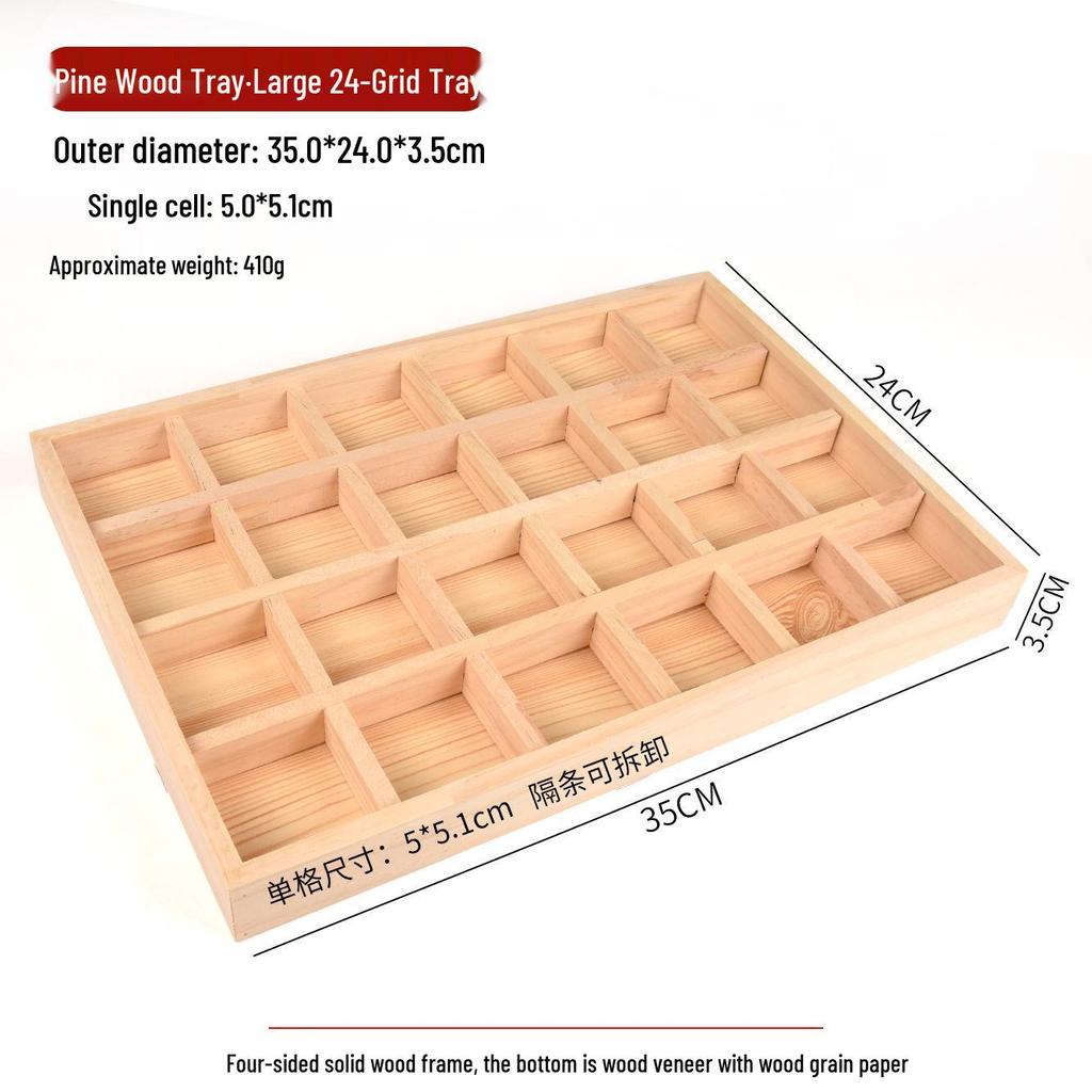Japanese Style Solid Pine Wood Jewelry Display Tray