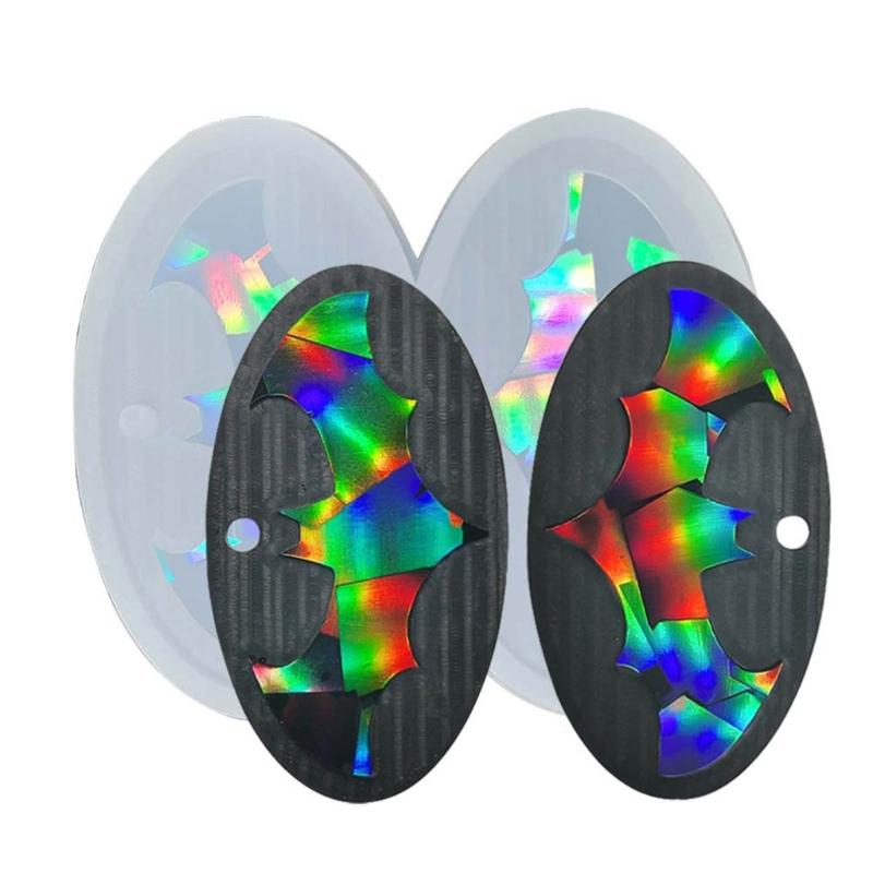 Holographic Bat Earrings Silicone Mold Ear Drops Crystal Epoxy Resin Mould DIY Ear Rings Jewelry Making Tools for Party