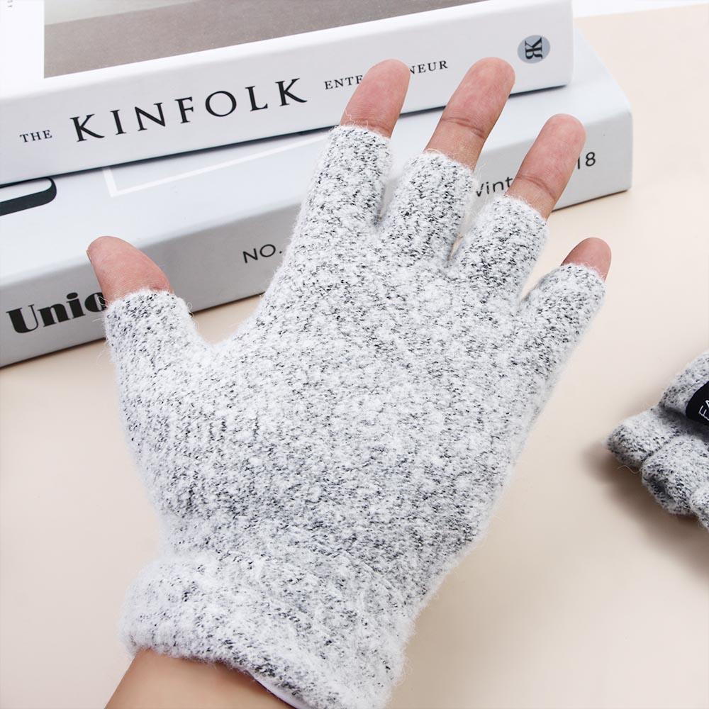 Fingerlose Winter-Heizhandschuhe Damenhandschuhe USB Elektrische Heizhandschuhe Gestrickte Kaschmirhandschuhe