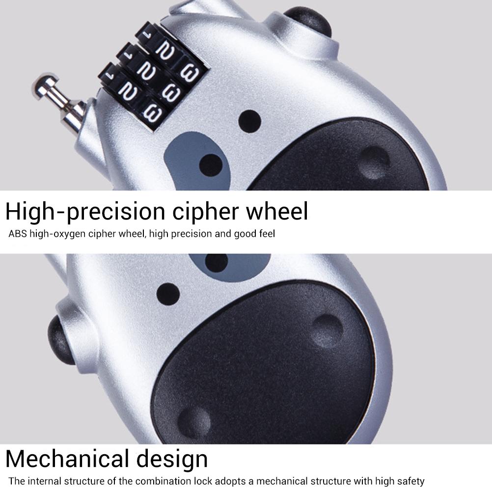 Universal Motorcycle Helmet  Lock Telescopic Wire Rope Steel Cable Password Lock