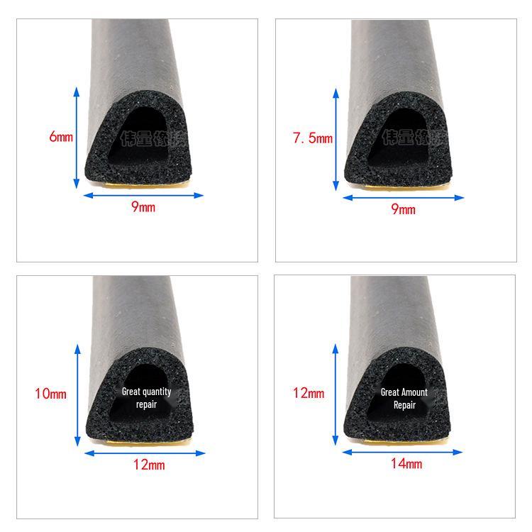 EPDM Foam D-Type Self-Adhesive Seal Strip: Soundproof, Dustproof, Anti-Collision for Doors and Windows