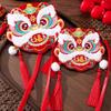 3D Embroidery Fabric Lion Dance Red Envelope Chinese Style Red Pocket Festive Crossbody Bag  Gift