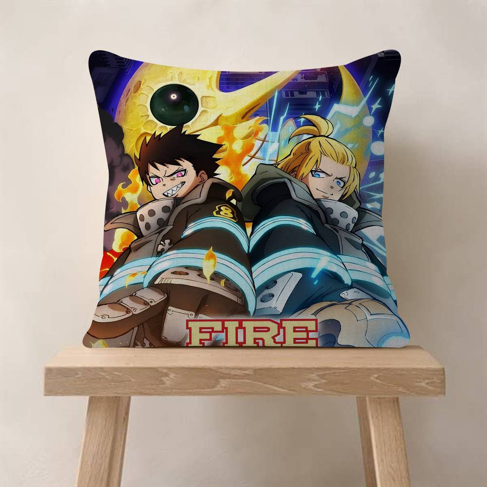 Comics FFire Force Anime Cushion Cover Decorative Pillow Sofa Home Decor Case Pillow Cases