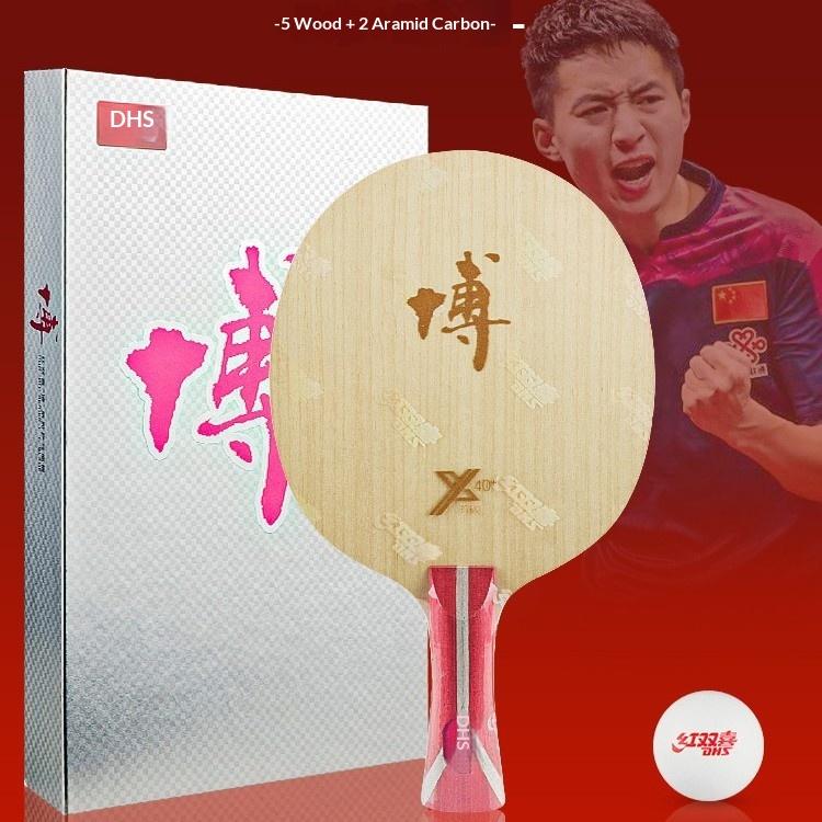 DHS Bo2X Series Fang Bo 7-layer Pure Wood Carbon Fiber Table Tennis Blade with Pimples in Rubber Fast Attack
