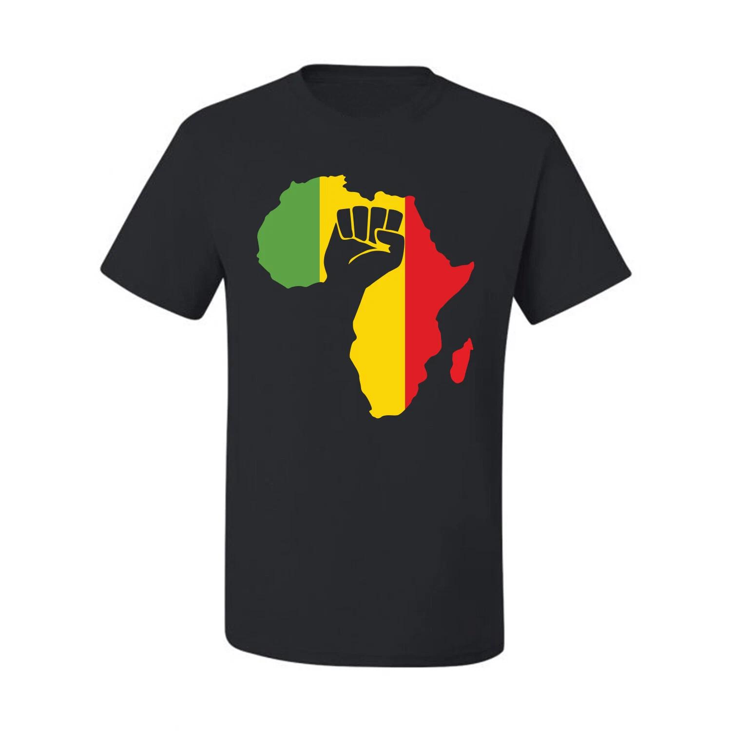 Black Power Africa Fist Pan African Pride Fashion Men Graphic T- Shirt L