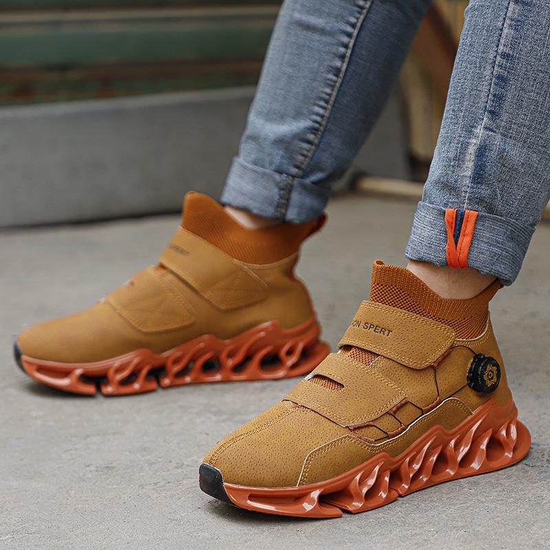 New Men Boots Shoes Non-Slip Sneakers Male Tenis Sneakers Blade Type Absorption Gym Casual Walking Sneakers Turn Buckle