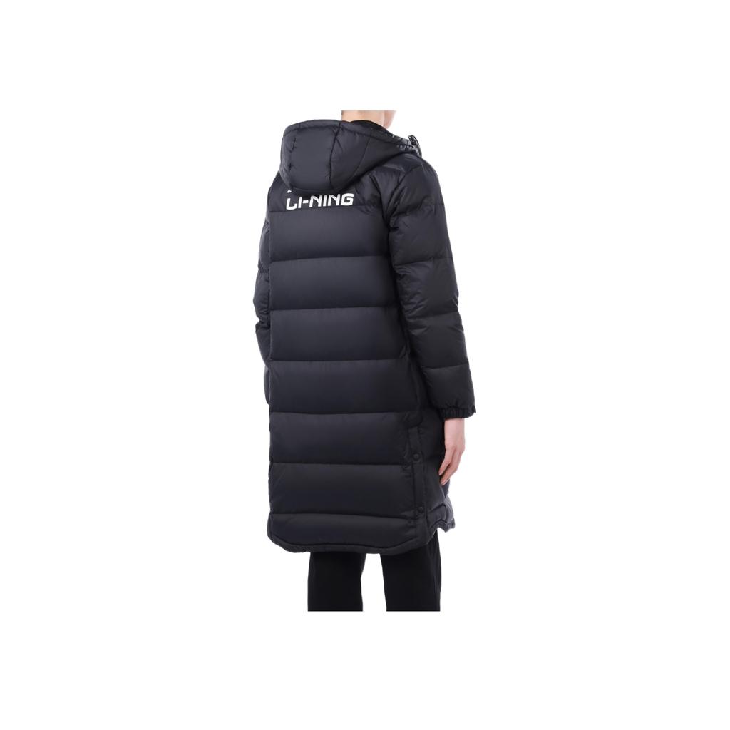 Li-Ning Long Hooded Jacket With Letter Logo Print Unisex Jackets Black AYMS005-1