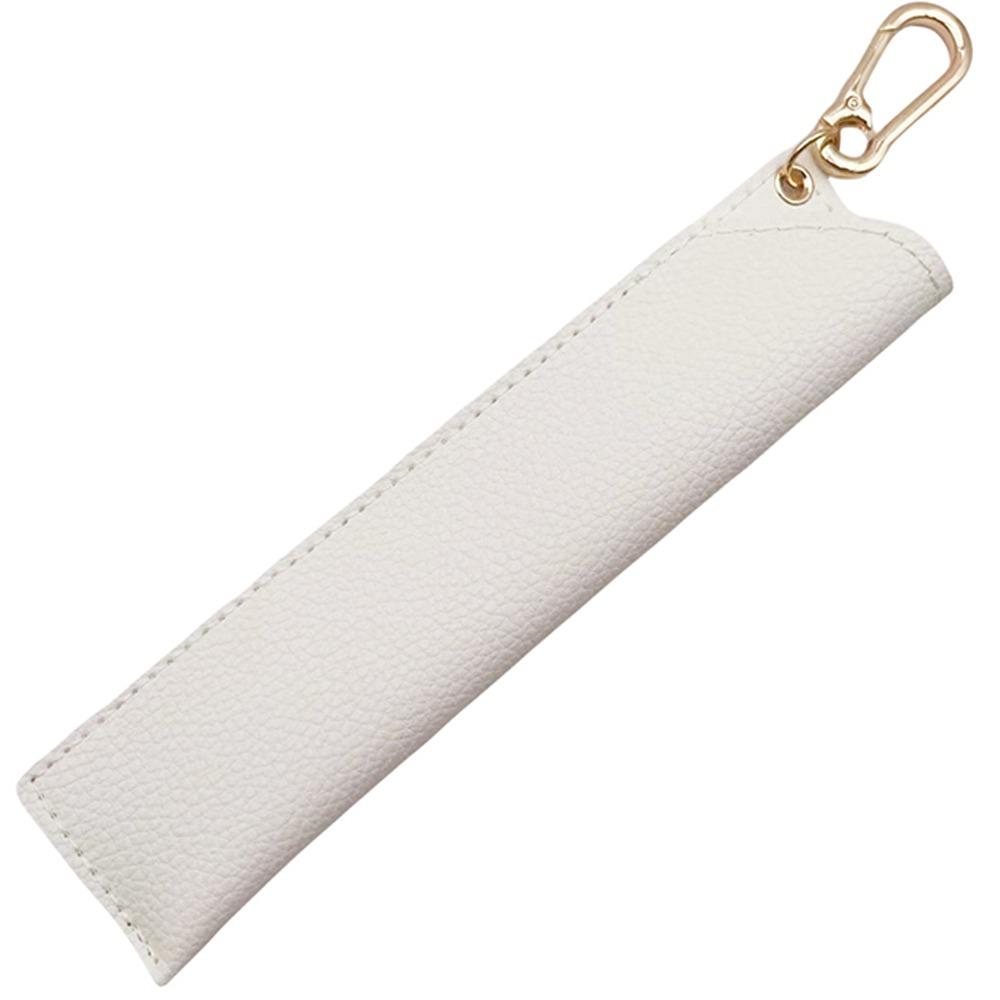 INS Waterproof PU Pen Pouch with Hook Portable Pencil Case Lychee Grain Pen Holder Students Gift