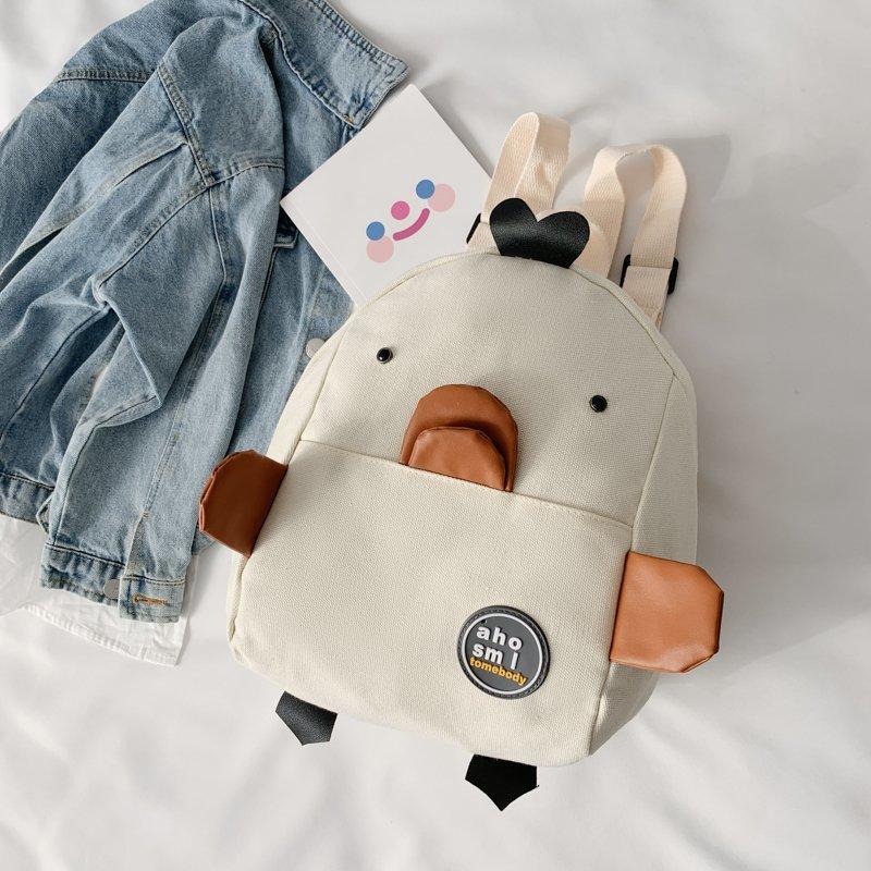 Parent-child baby kindergarten 1-3 years old 2 small school bags baby boy and girl backpack mini cartoon canvas shoulder bag Small (18 * 10 * 21)