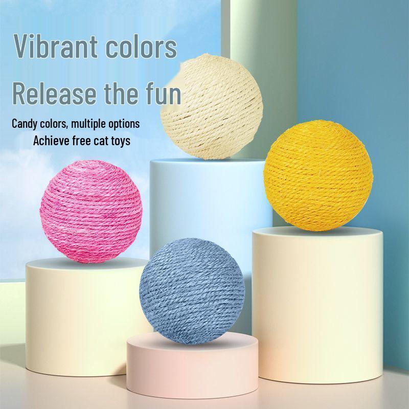 Extra Large Sisal Ball Cat Toy: Teething, Claw Grinding, Bite-Resistant, Self-Play Entertainment.