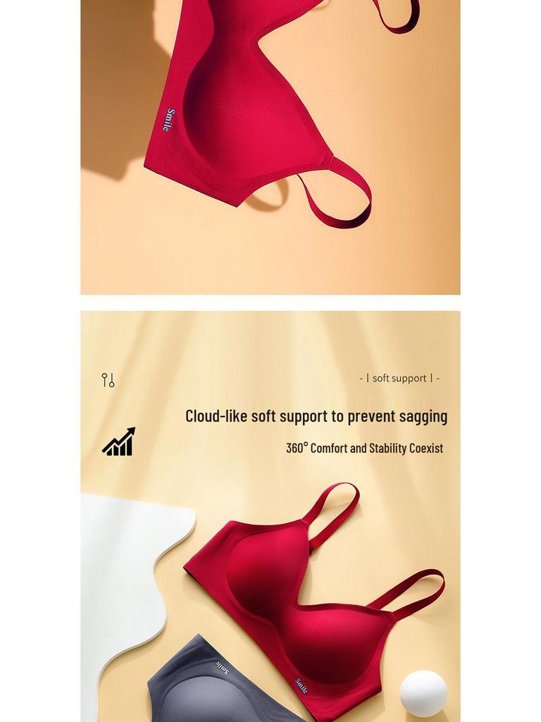 B78 Original Soft Support Seamless Jelly Strips Wire-free Anti-Sagging Latex Bra for Small Busts