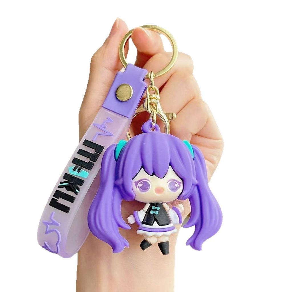 Creative Hatsune Miku Keychain Pendant for Women Cartoon Couple Car Backpack Keychain Accessory Small Gift