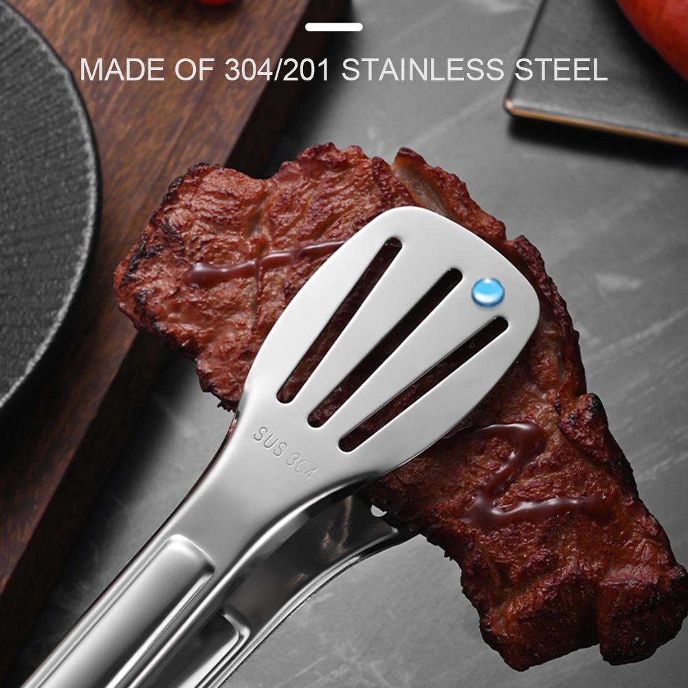 9/12/14 Inch Stainless Steel Food Clip BBQ Grill Steak Clamp Non-Slip Long Handle Bread Tong Cooking Tools Kitchen Accessories