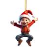 2D Christmas Tree Pendant Cartoon Boy Girl Hanging Accessories Mini Acrylic Christmas Pendant  Home