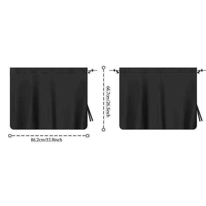 Detachable Car Sunshade Rear Partition Curtain Sunshade Privacy Curtain Double Opening Fabric Car Curtain Partition Sunshade