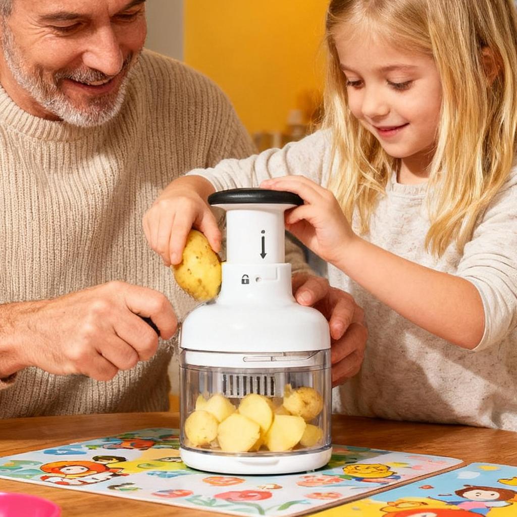 Løg hakker Håndpresse Skridsikkert håndtag Madhakker Grøntsagsskærer Terningeskærer Til kål Gulerødder Agurk Squash Picnic Familie