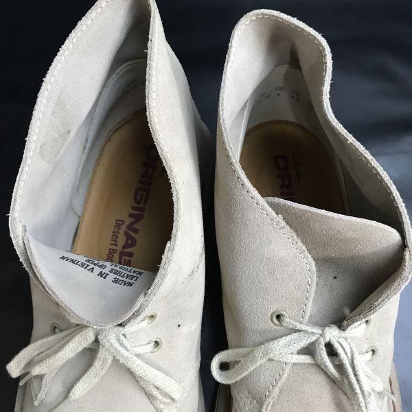 Clarks Originals Suede Leather Desert Boots Beige Size 8.5M 26.5 Crepe Sole(USED)