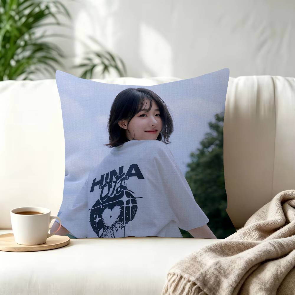 Idol Kpop QWER HHina  Trendystyle decorative throw pillow cover insert not included fauxembroidery design