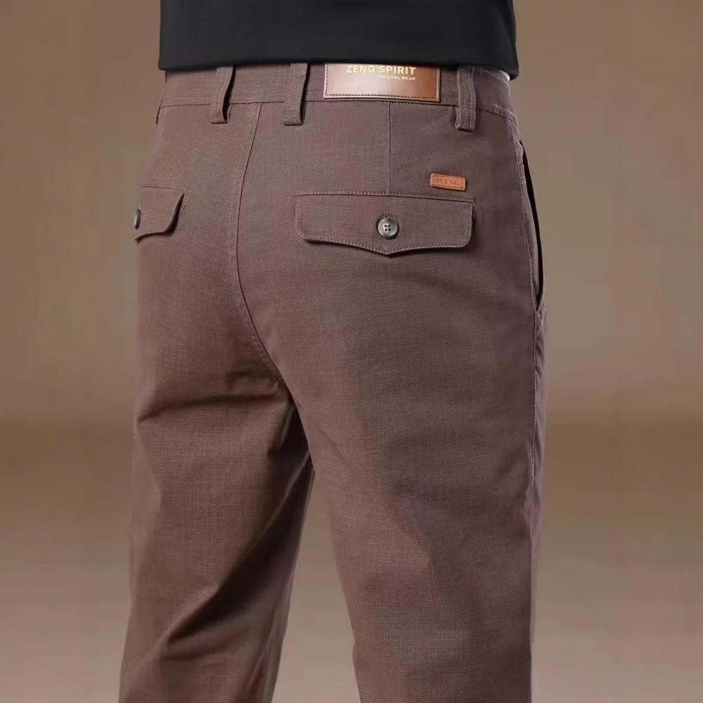 Herren 2025 Neue Herbst Slim Graue Freizeithose - High-End, Business Straight Fit, Plus Samt und Verdickt