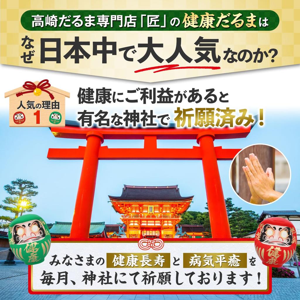 Takasaki Daruma Size Approximately 15cm Health Perfect for 77th 60th Respect for the Aged Takasaki Daruma Doll Perfect for [Shrine-blessed] Doll, 3,