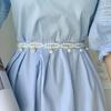 Pearl Chic White Waist Belt For Women Fashionable Accessory For Dresses Sweaters And