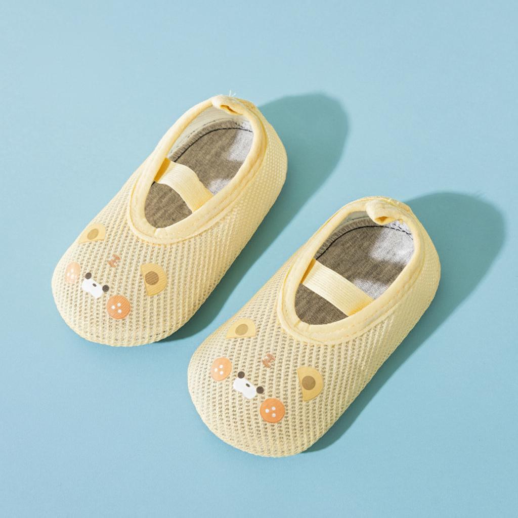 Children's Breathable Non-slip Summer Floor Socks for Baby & Toddler 1-3 Years Unisex Cute Cartoon Design Slip-On Closure