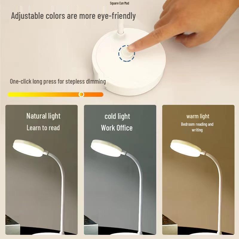 Rechargeable LED Table Lamp for Dorms & Kids - Eye Protection Bedside Lamp