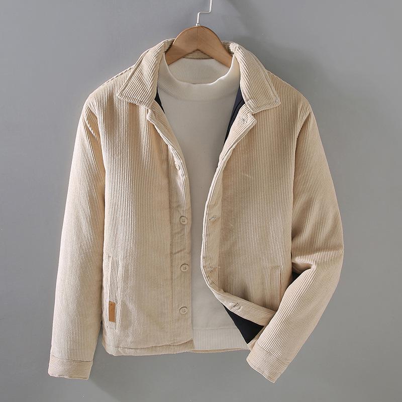 Men's Winter Retro Thickened Corduroy Jacket - Casual Youth Outerwear