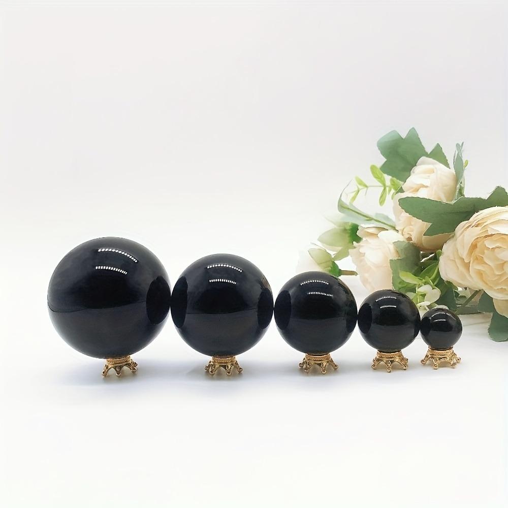 Esfera de Obsidiana Negra Natural Bola de Obsidiana Negra para Fengshui Meditación Sanación con Cristales Esfera de Adivinación Decoración del Hogar