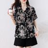 Elegant Floral Retro Printed Women's Shirt