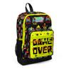 coral high Rucsac școlar pentru copii, negru, galben neon, cu model Game Over, cu patru compartimente și USB, 23828