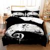 3pcs Queen Size Duvet Cover Sets, Nightmare Before Christmas Jack and Sally Rose Decor Bedding Set 2/3pcs Polyester Quilt Cover