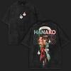 T-shirt Estiva da Uomo in Cotone Lavato Vintage con Stampa di Nene Yashiro Dall'Anime Toilet-Bound Hanako-kun T-shirt