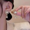 1 Pair Pearl Drop Earrings Trendy Shiny Rhinestone Gold Color Tassel Dangle Earrings For Women Party Jewelry Accessories Gift