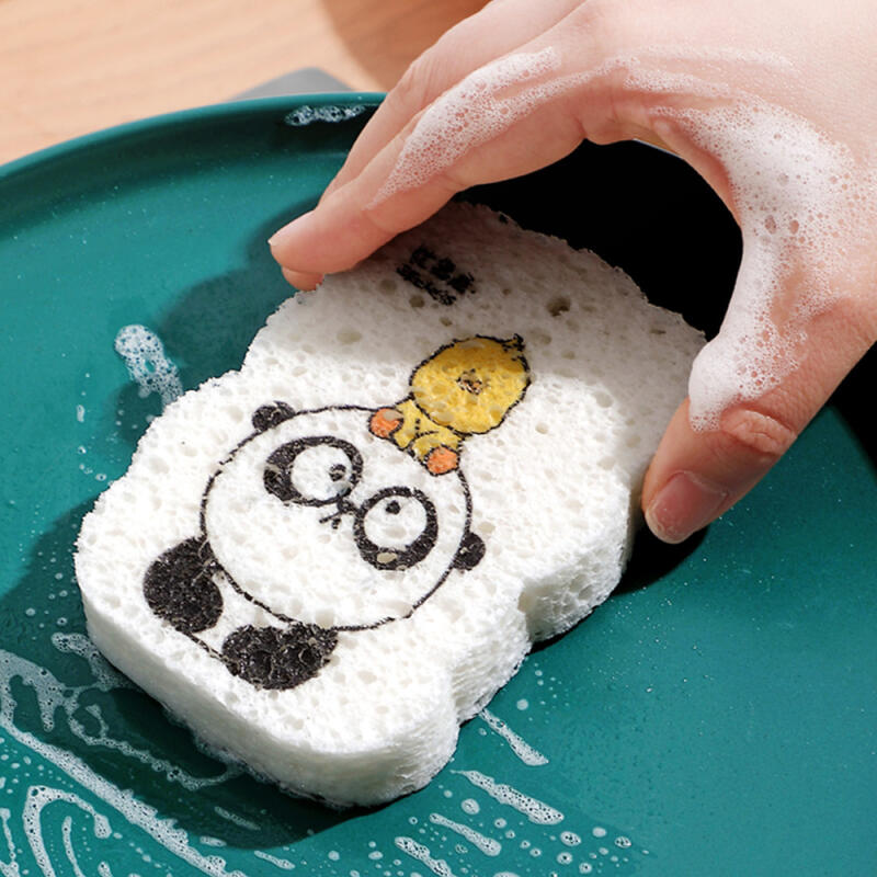 2p Cute Magic Natural Pulp Compressed Sponge Scrubber